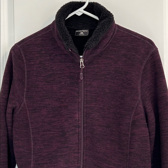 Purple Jacket black sherpa lining and cuff trim. Excellent pre-owned condition. - Picture 2 of 8